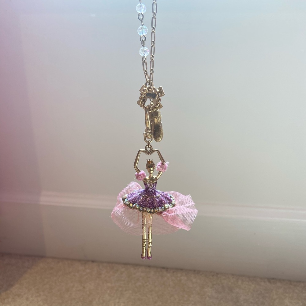 Betsey Johnson Ballerina Charm Necklace New w Tags